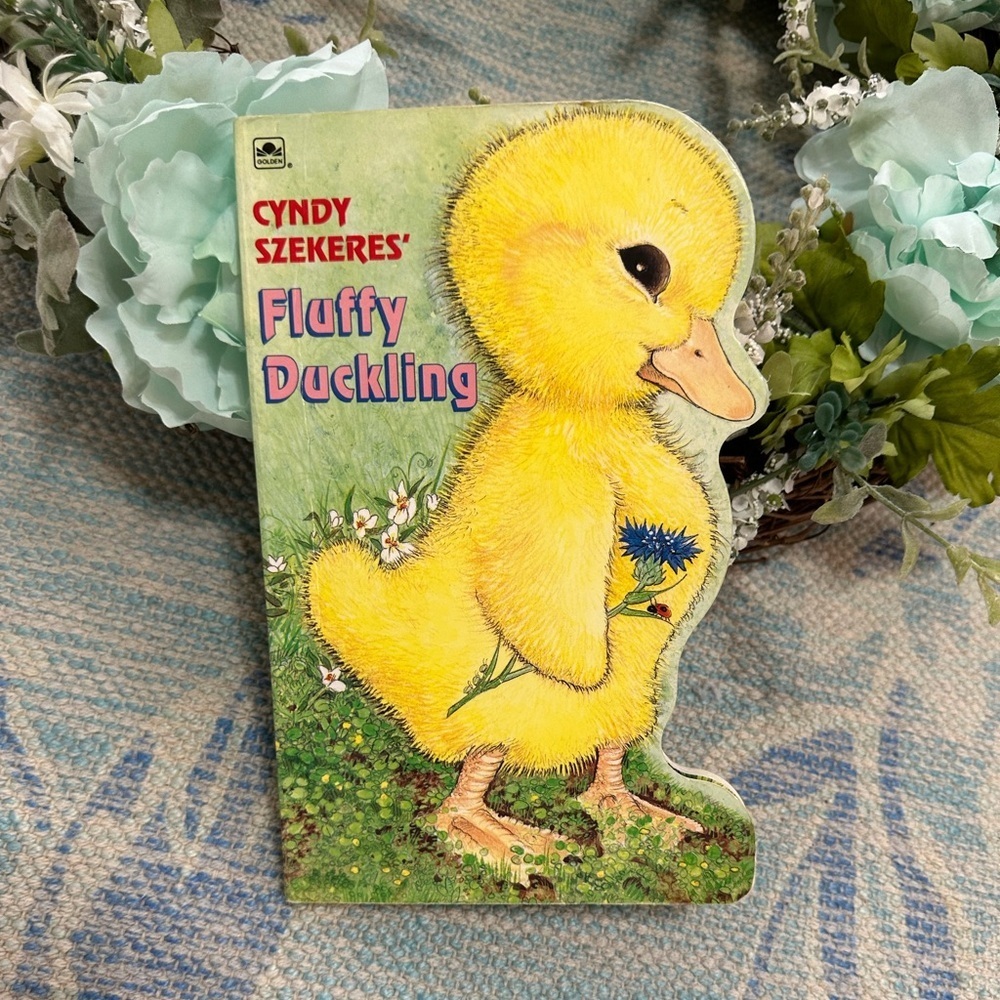 Vintage 90s Children’s Board Book Fluffy Duckling by Cyndy Szekeres